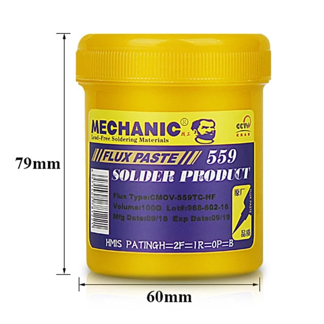 Mechanic: 100gm Lead-Free No-Clean Solder Flux Paste Container