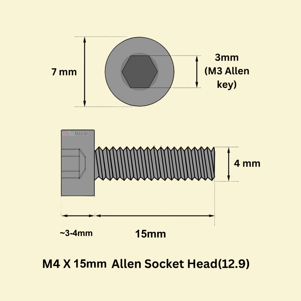 MS Allen Socket Head Screws Bolt [Pack of 10]