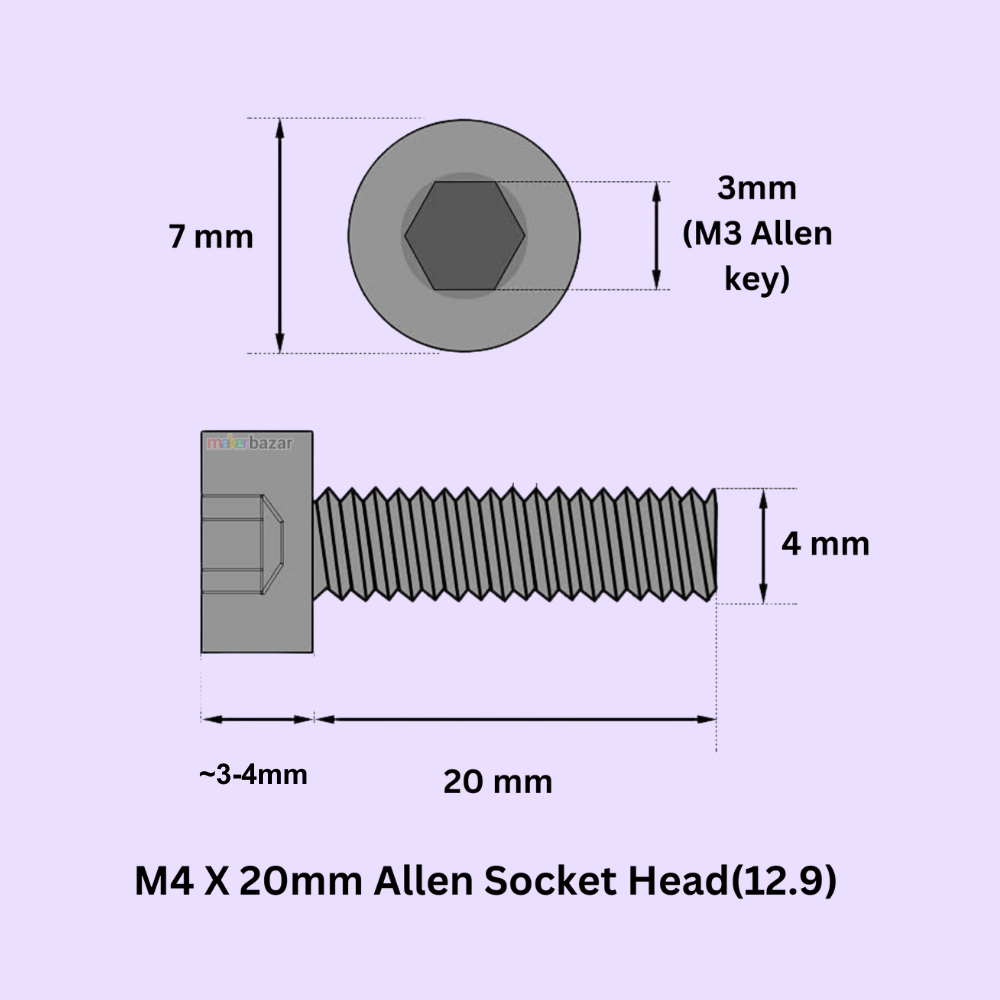 MS Allen Socket Head Screws Bolt [Pack of 10]