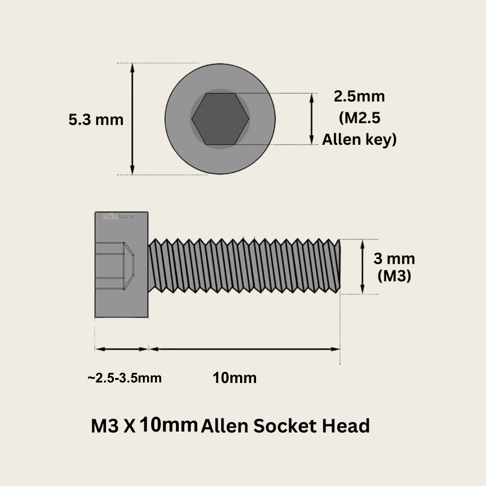 MS Allen Socket Head Screws Bolt [Pack of 10]