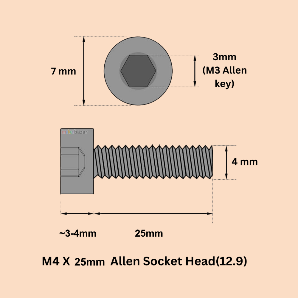 MS Allen Socket Head Screws Bolt [Pack of 10]
