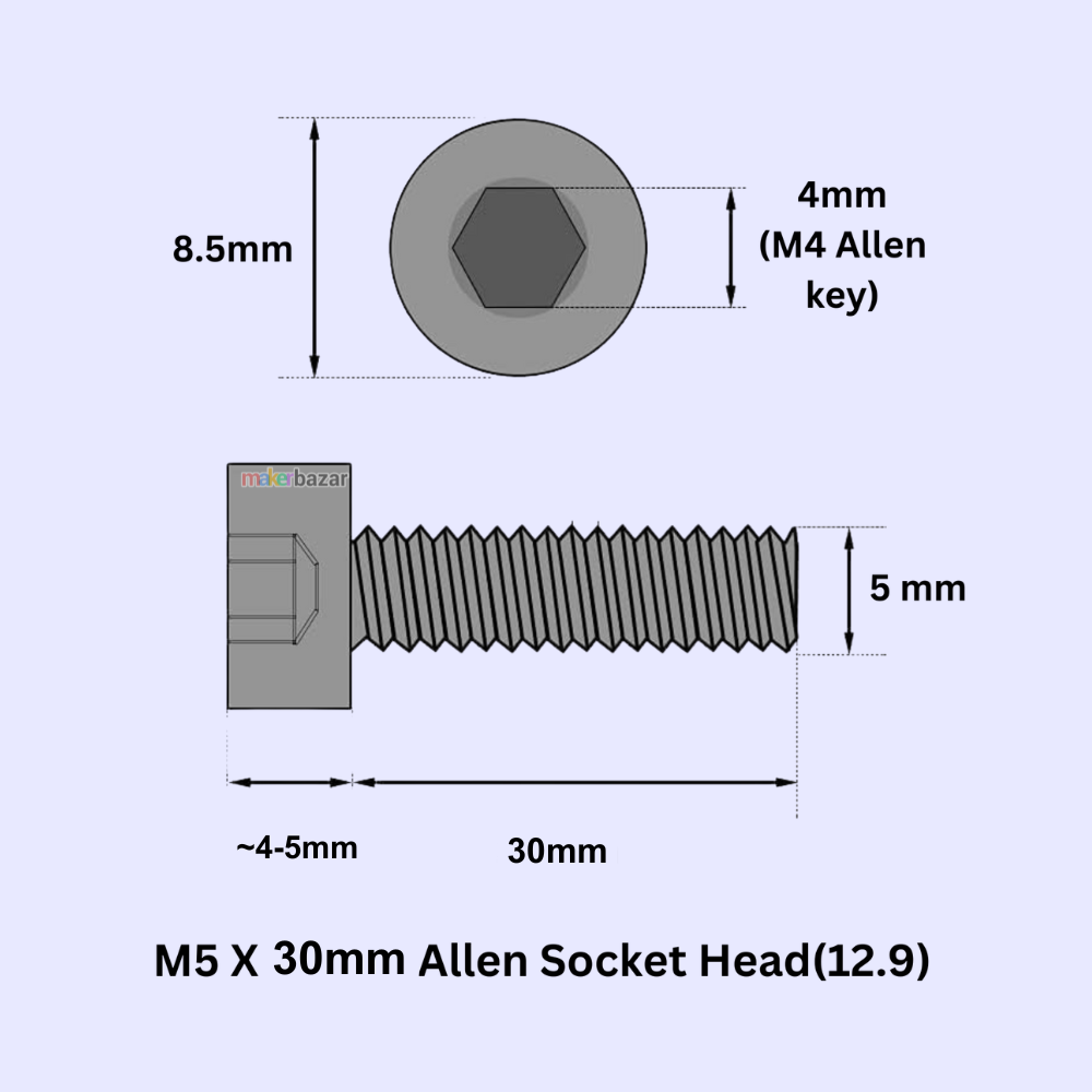 MS Allen Socket Head Screws Bolt [Pack of 10]