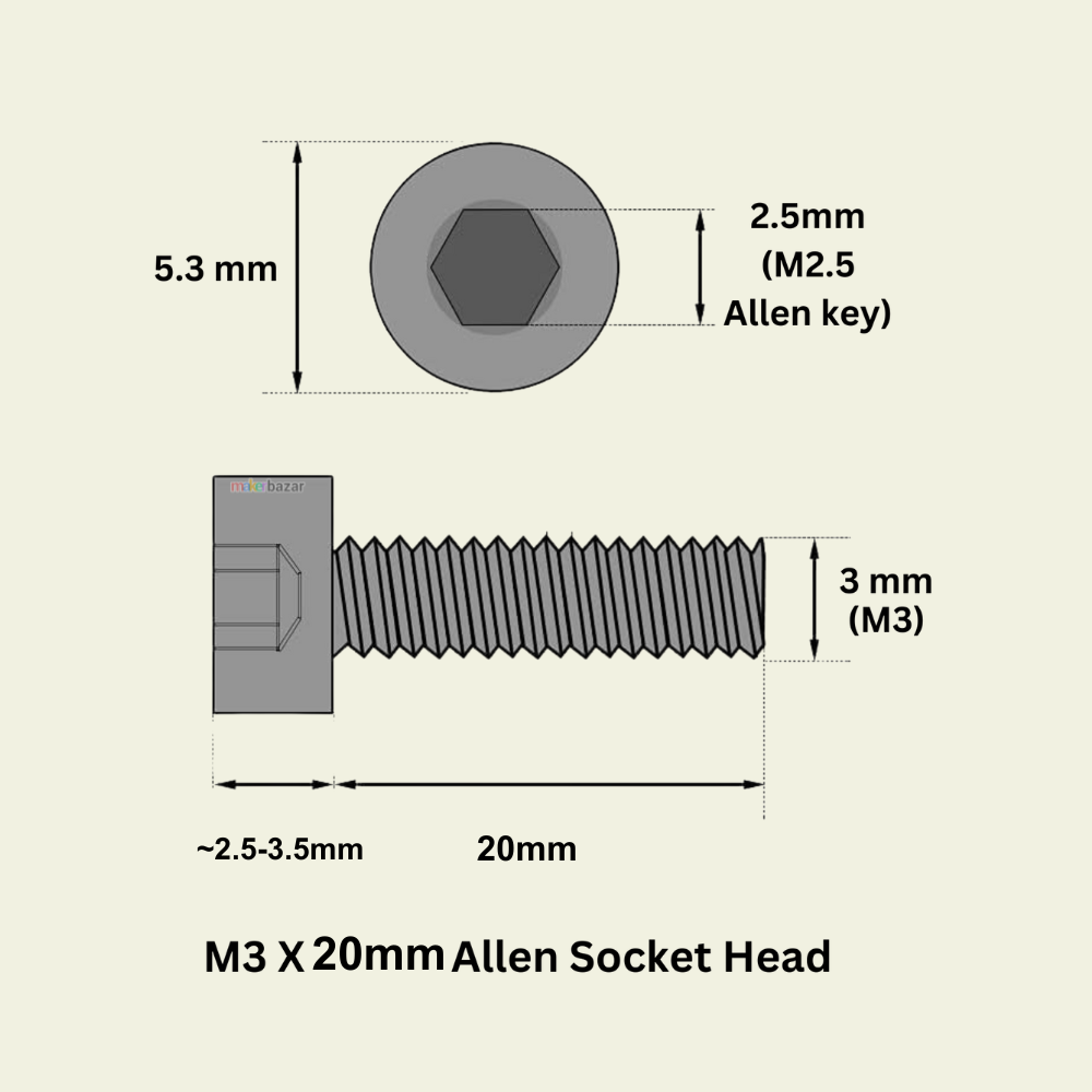 MS Allen Socket Head Screws Bolt [Pack of 10]
