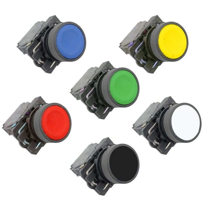 XB5 22.5mm Momentary Flush Push Switch Button Normally Open with ZBE-101 Contact Block