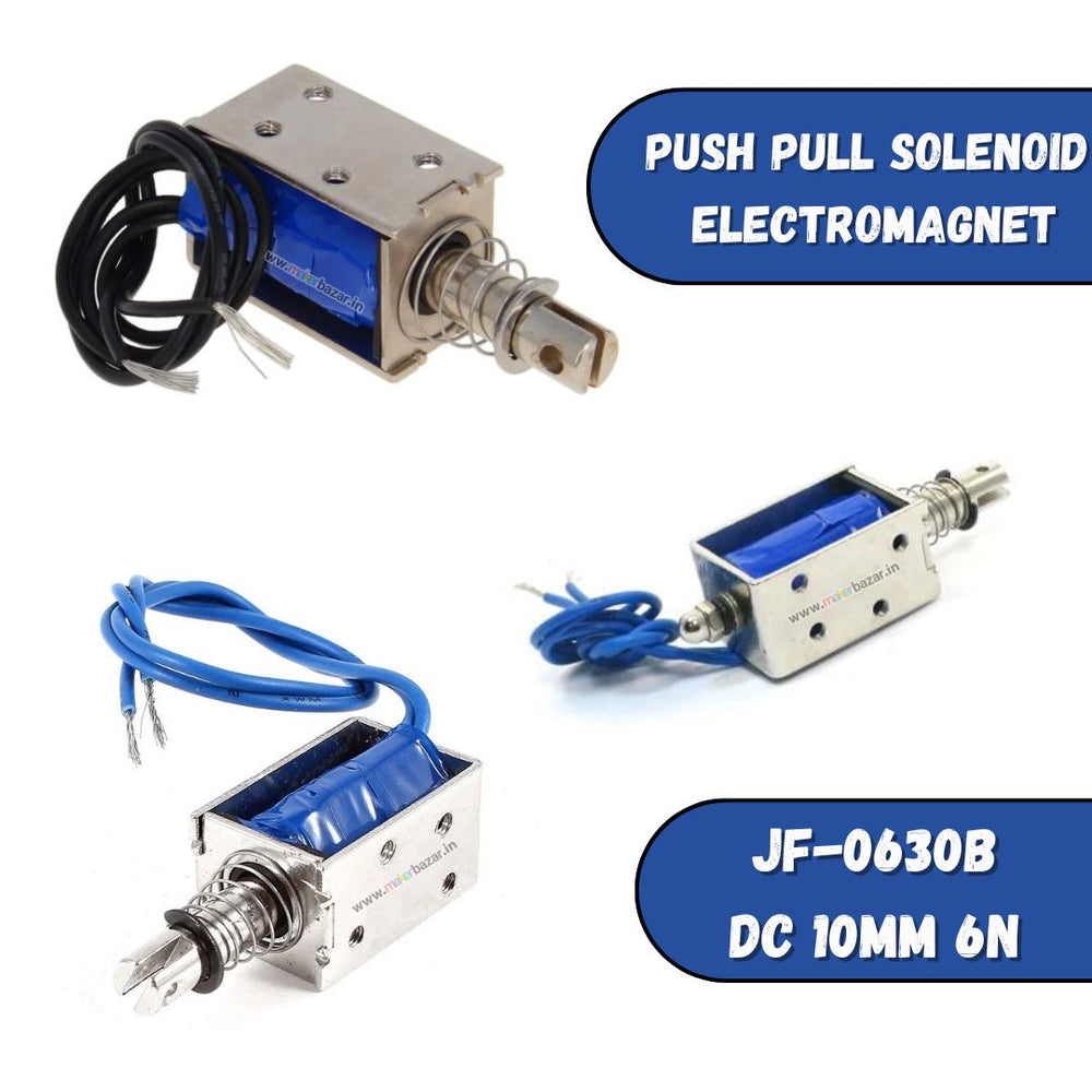 Produktbild von JF-0630B DC Schub-Zug-Magnet – Rahmenmagnet Mit 10 Mm Hub, 6V, Für Push-Pull-Anwendungen
