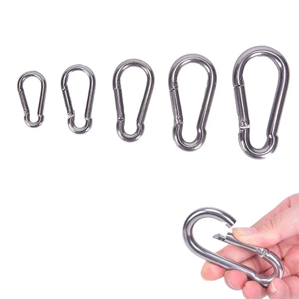304 Stainless Steel Spring Carabiner Snap Hook Keychain
