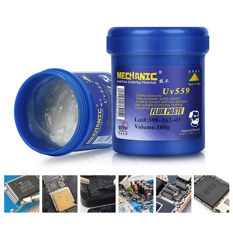 Mechanic: 100gm Lead-Free No-Clean Solder Flux Paste Container