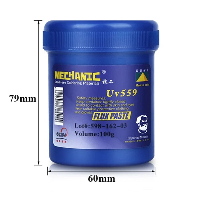 Mechanic: 100gm Lead-Free No-Clean Solder Flux Paste Container