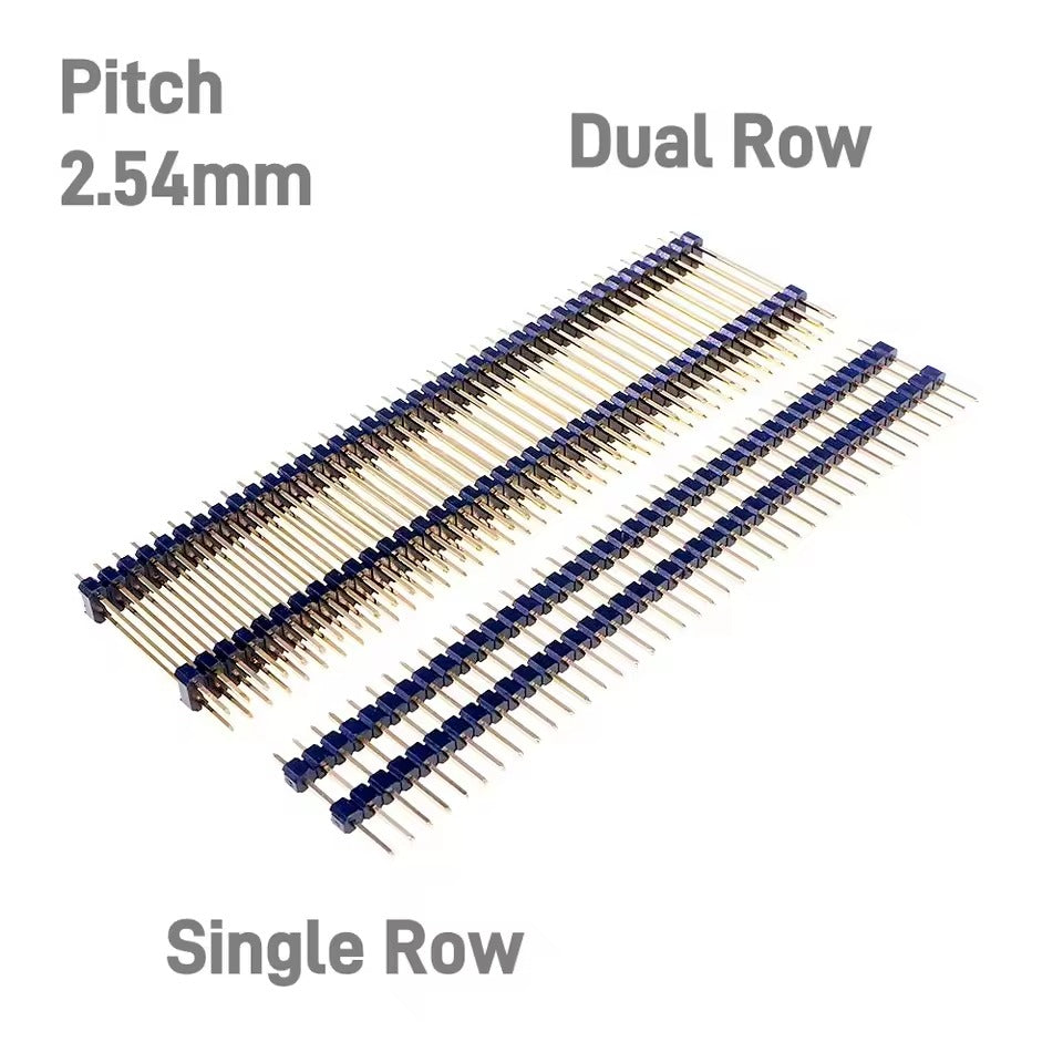thumbnail image 2 of 5Pcs 2.54mm Pitch 2x40 Pin Double Row Straight Male Pin Header Strip 2 of 5