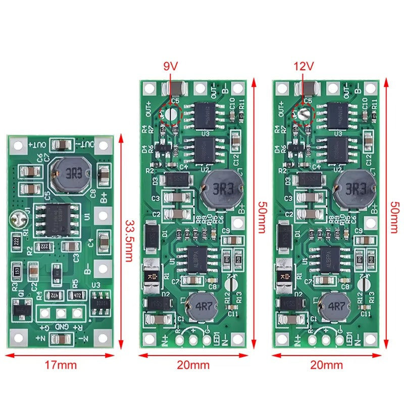 DC 5V/9V/12V Lithium Battery Step-Up UPS Charging Module with Protection Circuit