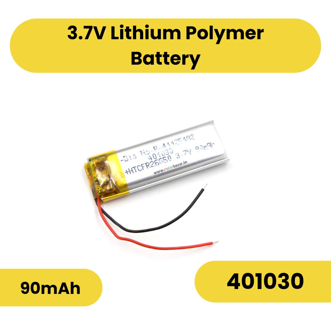 Generic: 3.7v 90mah Lipo Battery - Single Cell Lithium Polymer Battery