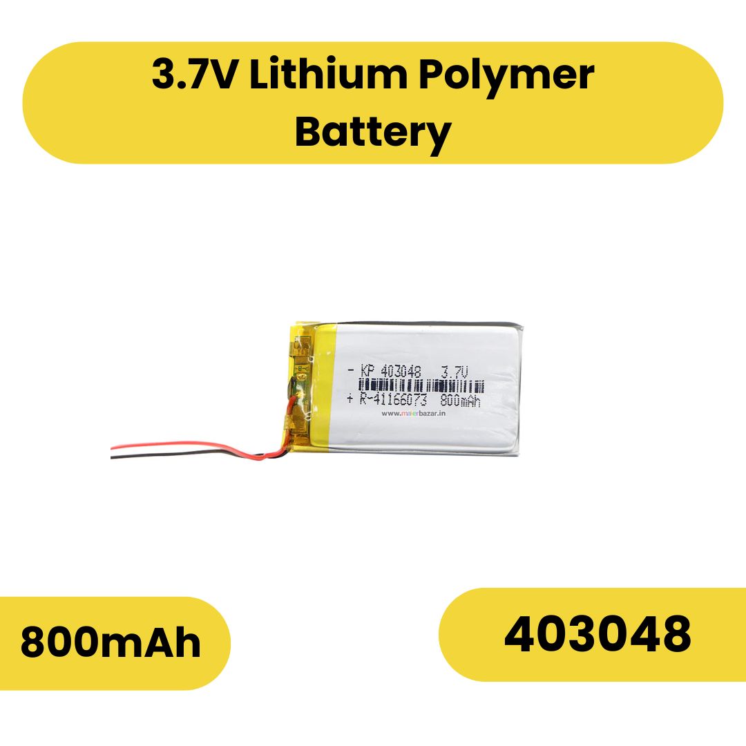 Lipo Battery - Single Cell 3.7V 800mAh Lithium Polymer Battery