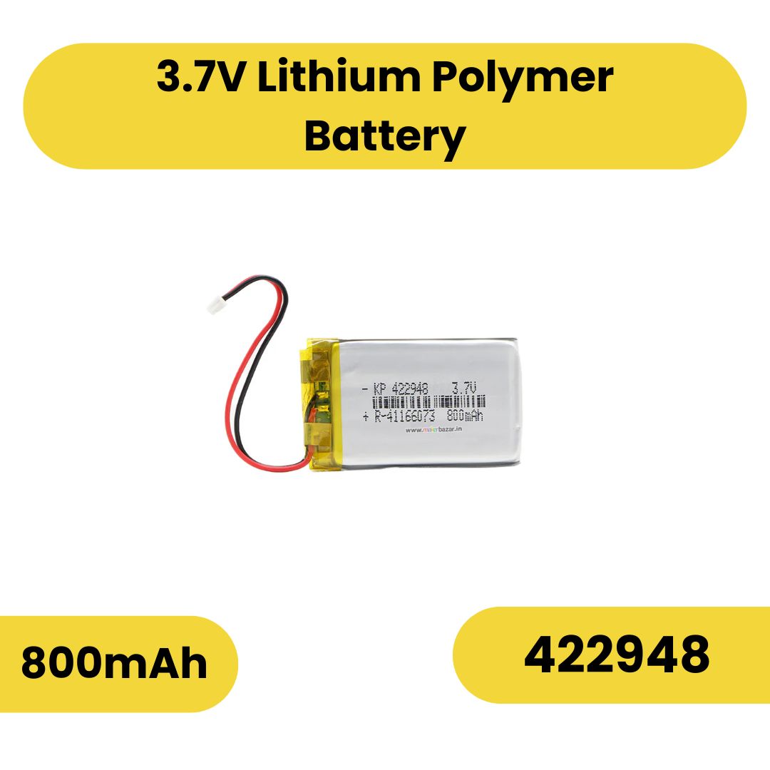 Lipo Battery - Single Cell 3.7V 800mAh Lithium Polymer Battery