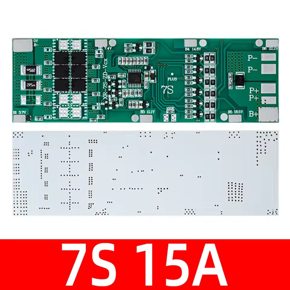BMS 7S 24V Li-ion 18650 Battery Charge Board With Balance Function Short Circuit / Temperature Protection