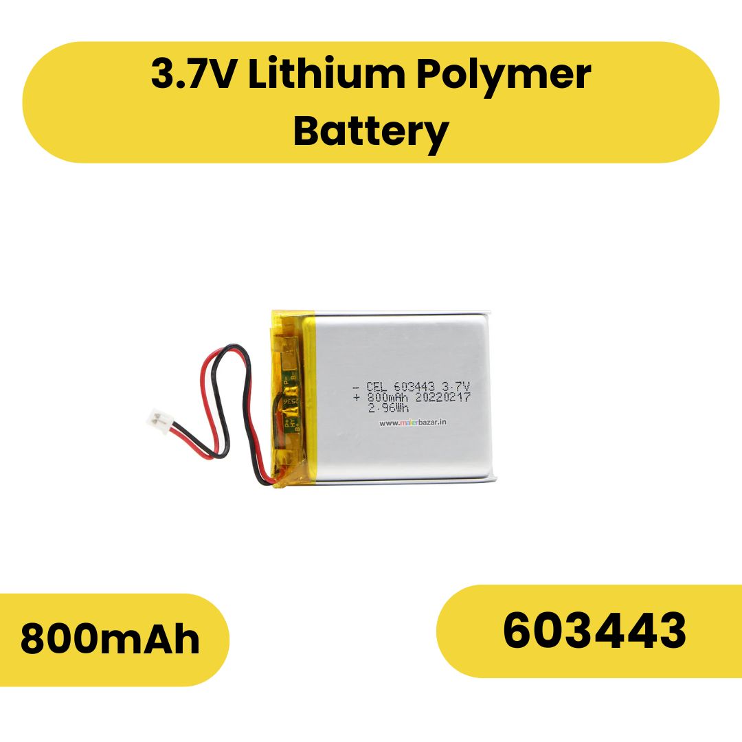 Lipo Battery - Single Cell 3.7V 800mAh Lithium Polymer Battery