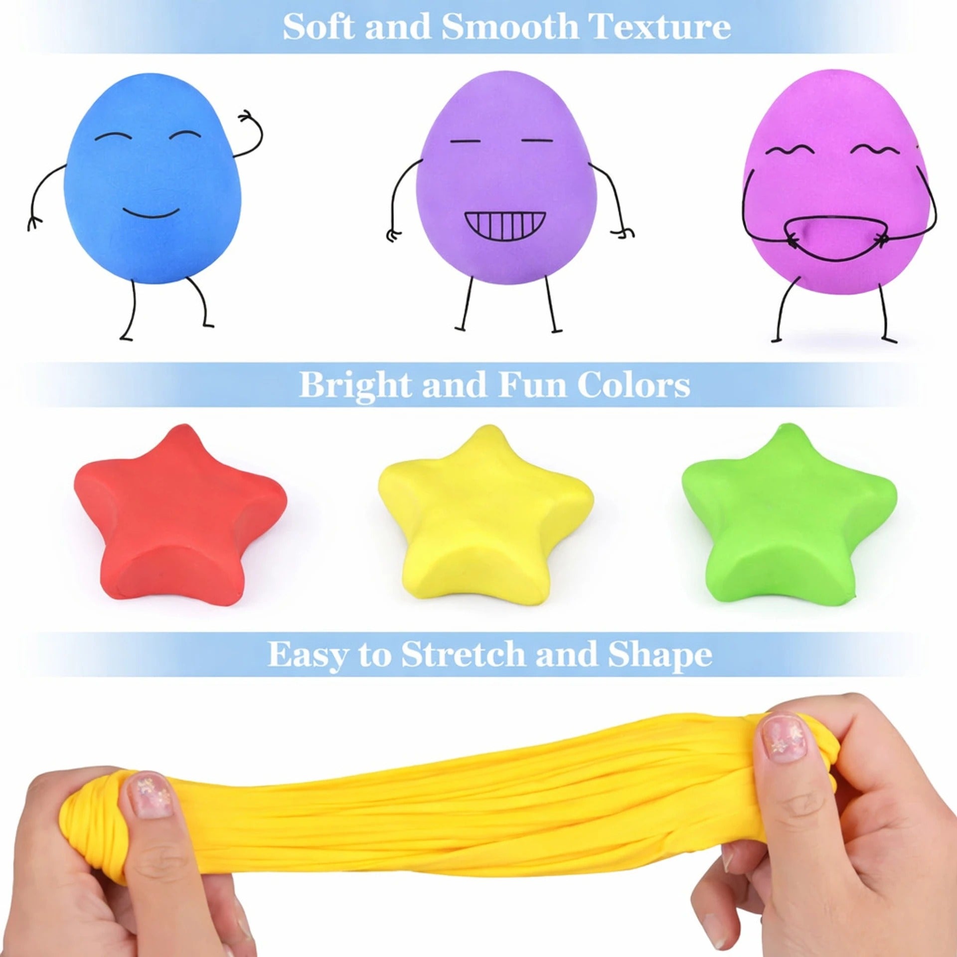 12pcs Foam-Soft Multicolor Air-Dry Super-Clay For Kids