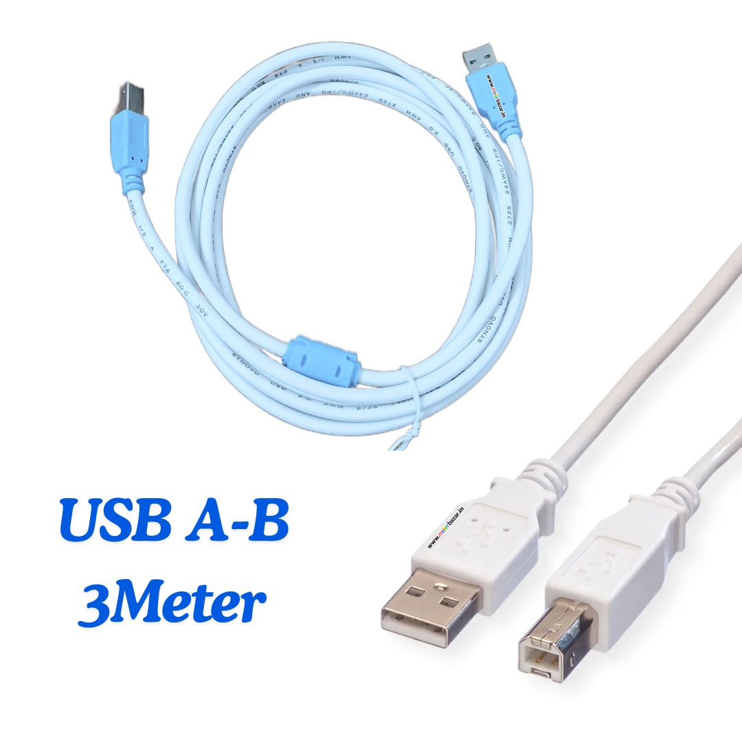 Arduino USB Cable (A to B) Blue/Black/White