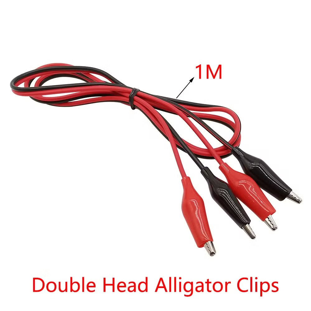 (Red+Black) Alligator Crocodile Clips Electrical Test Lead Wire (Pair)