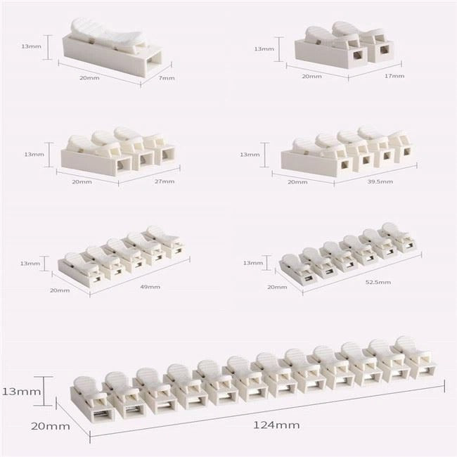 100Pcs Cable Clamp Quick Splice Terminal Block Spring Wire