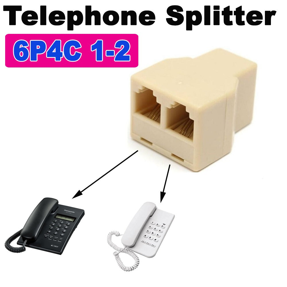 RJ11 Telephone Line Splitter 6P4C