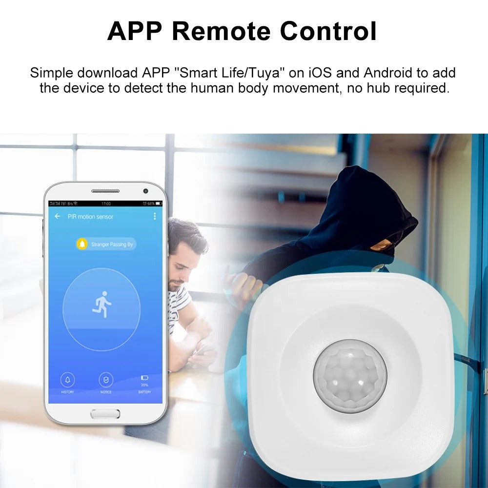 Smart Wifi PIR Motion Sensor - Compatible with Alexa