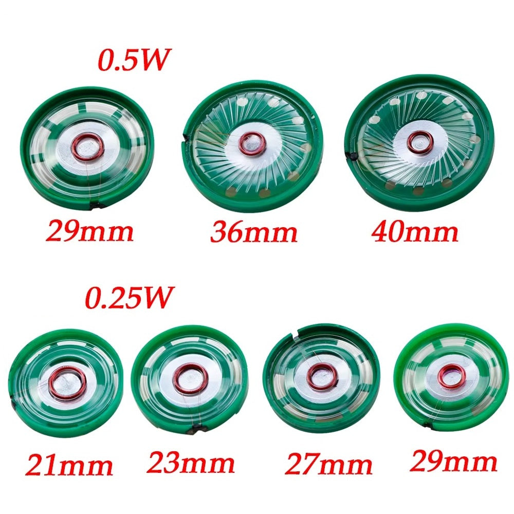 29mm Mini Mylar Miniature Speaker Plastic Toy Speaker Green/Black