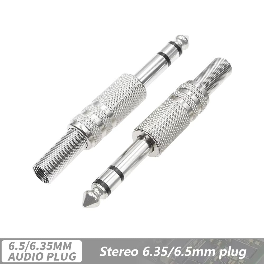 [Design-2] Full Metal Audio Jack Connector Male With Spring Tail