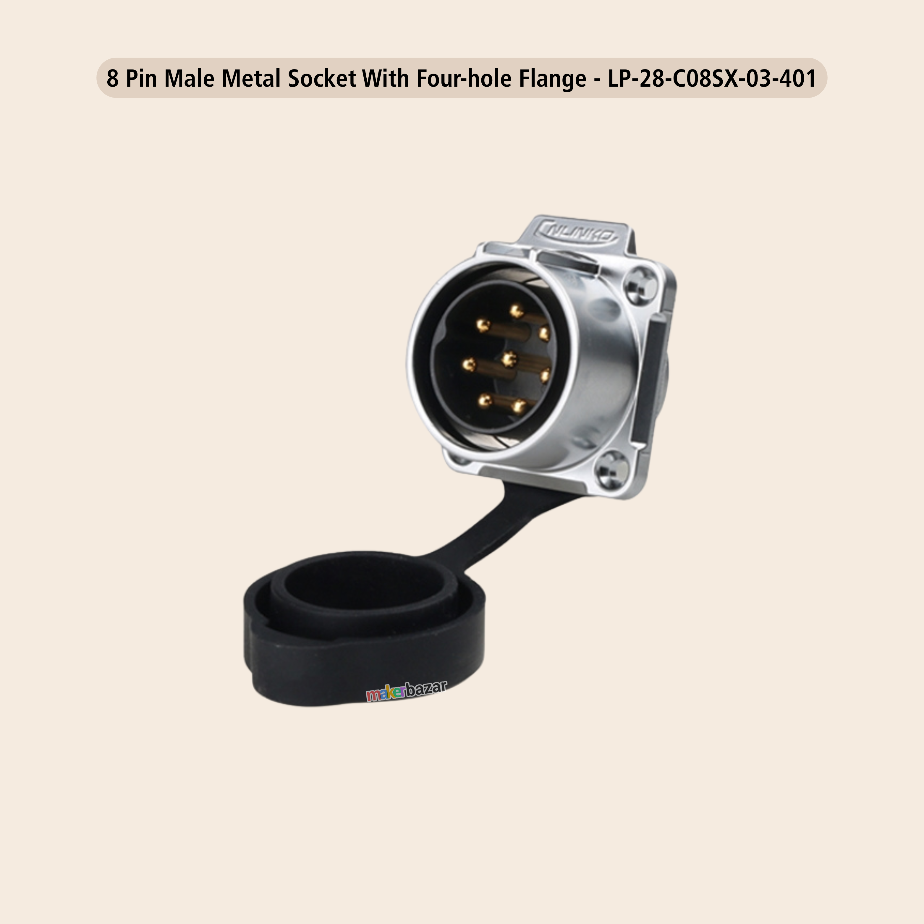 CNLINKO LP28 8-Pin 15A Circular Waterproof Aviation Plug Signal Connector