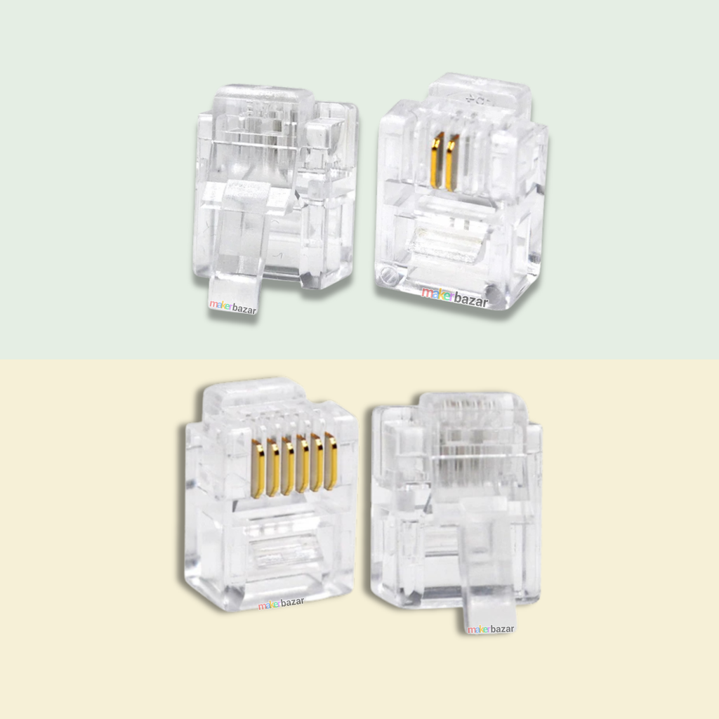 Generic Rj11 Connector RJ11 6P2C & RJ11 6P6C Male Telephone Plug Connectors