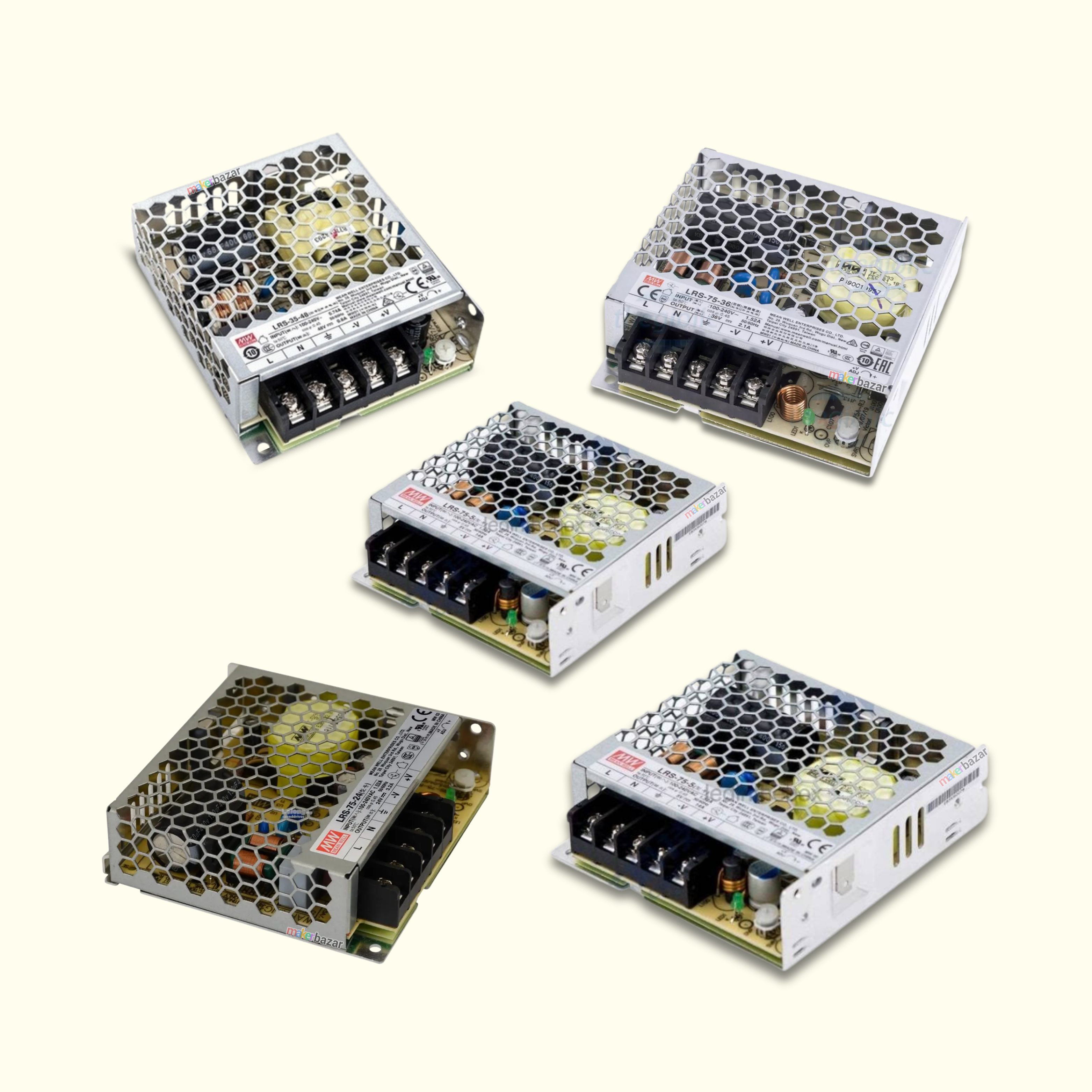 Mean Well: 75W LRS-75 Single Output Switching Power Supply [Chasis Mount]