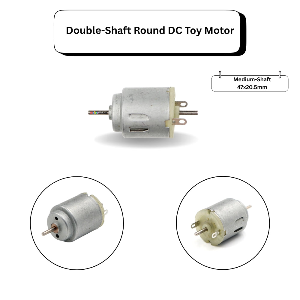 Double-Shaft Round DC Toy Motor