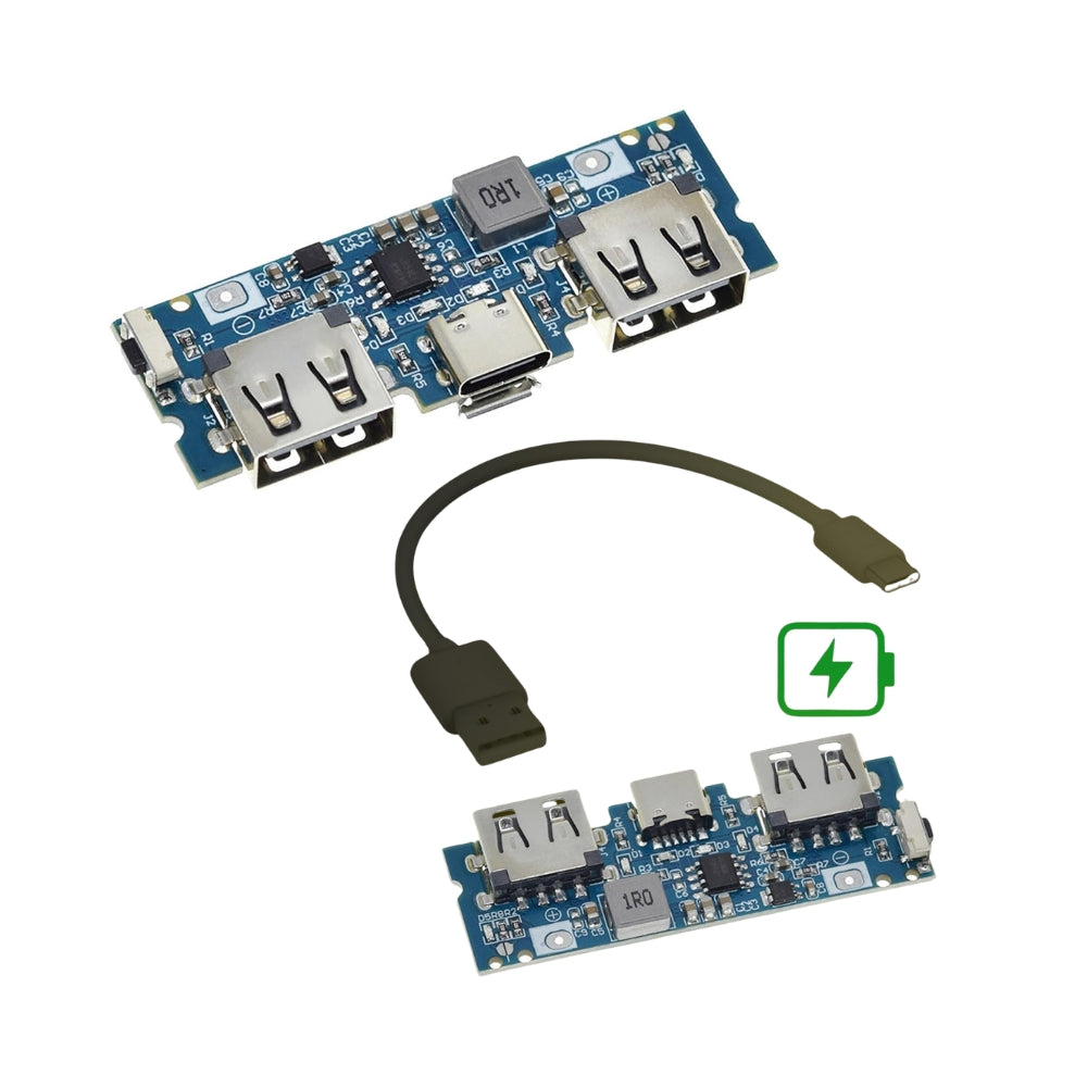 LX-LBU2C Micro+Type-C Dual-USB 5V 2.4A 18650 Lithium Battery Charging Module