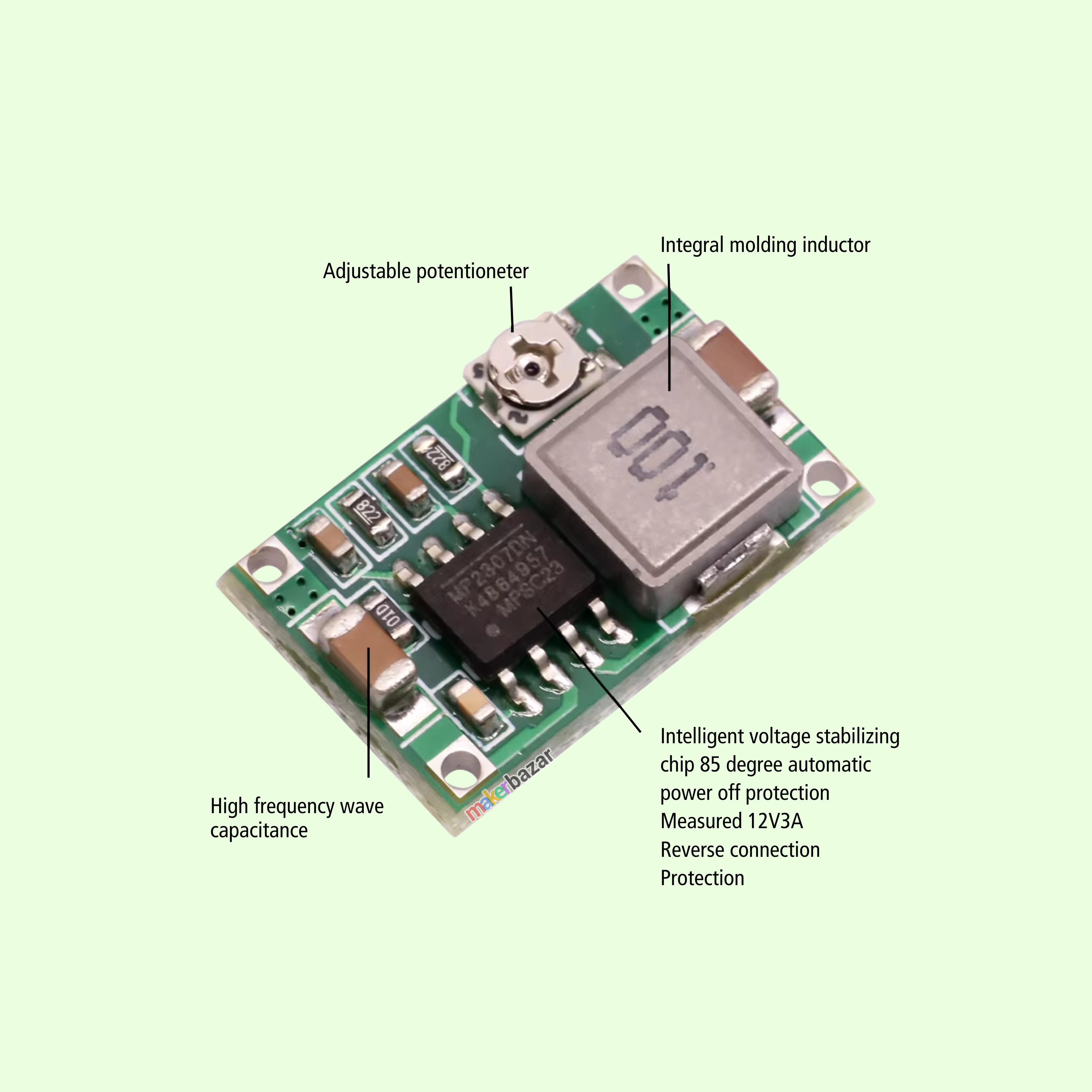 Mini 360 DC-DC Step-Down Buck Converter Power Module Adjustable