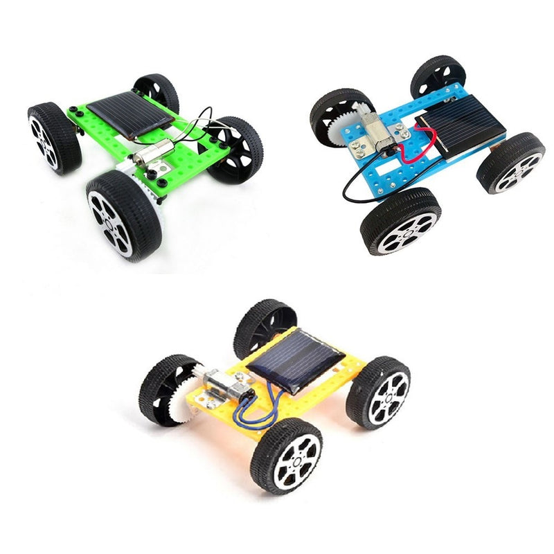 1 Set Mini Solar Powered Toy DIY Car Kit Children Educational