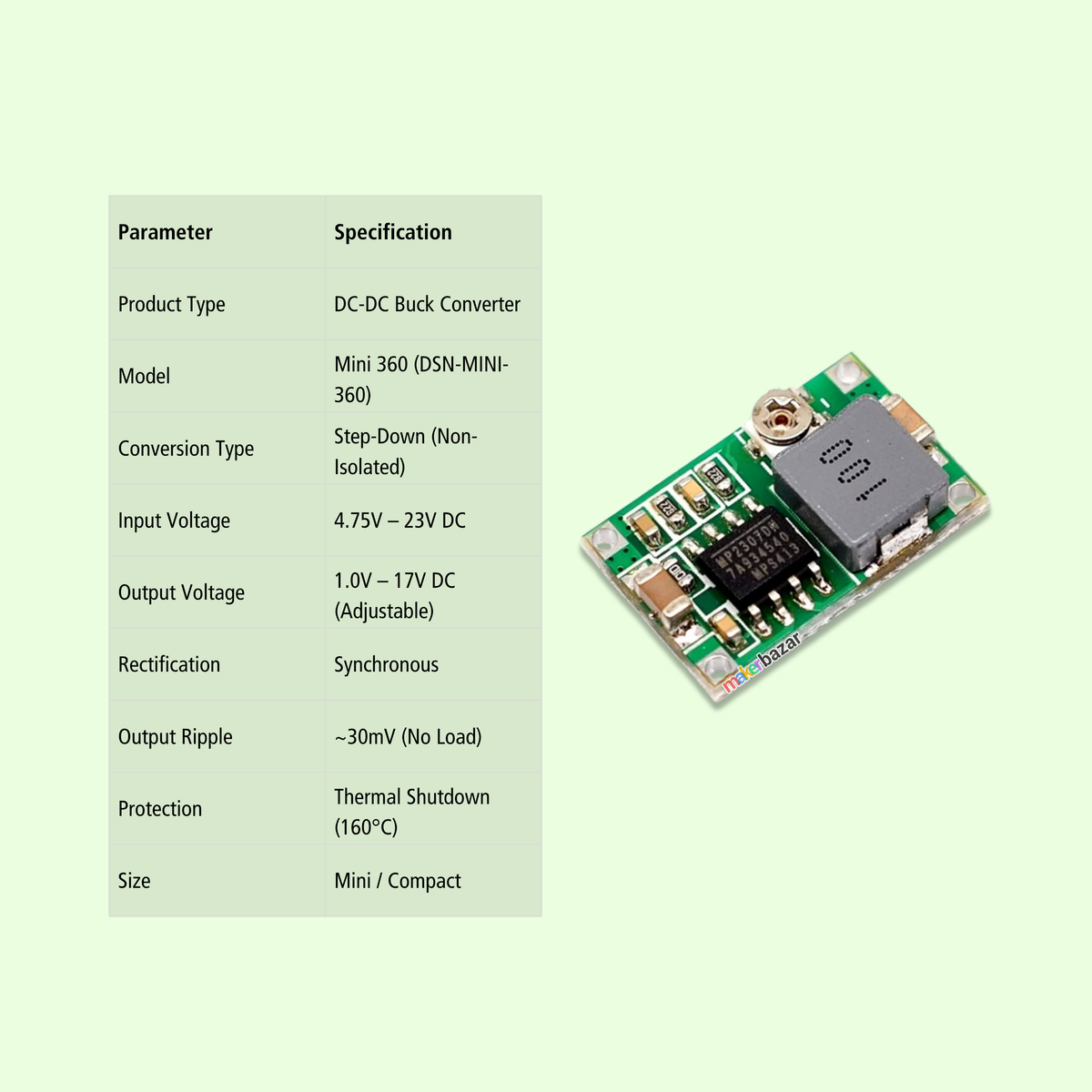 Mini 360 DC-DC Buck Converter Adjustable Step-Down Module