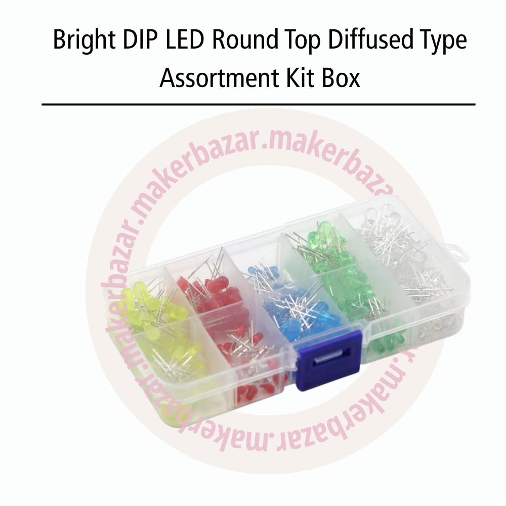 Bright DIP LED Round Top Diffused Type Assortment Kit Box
