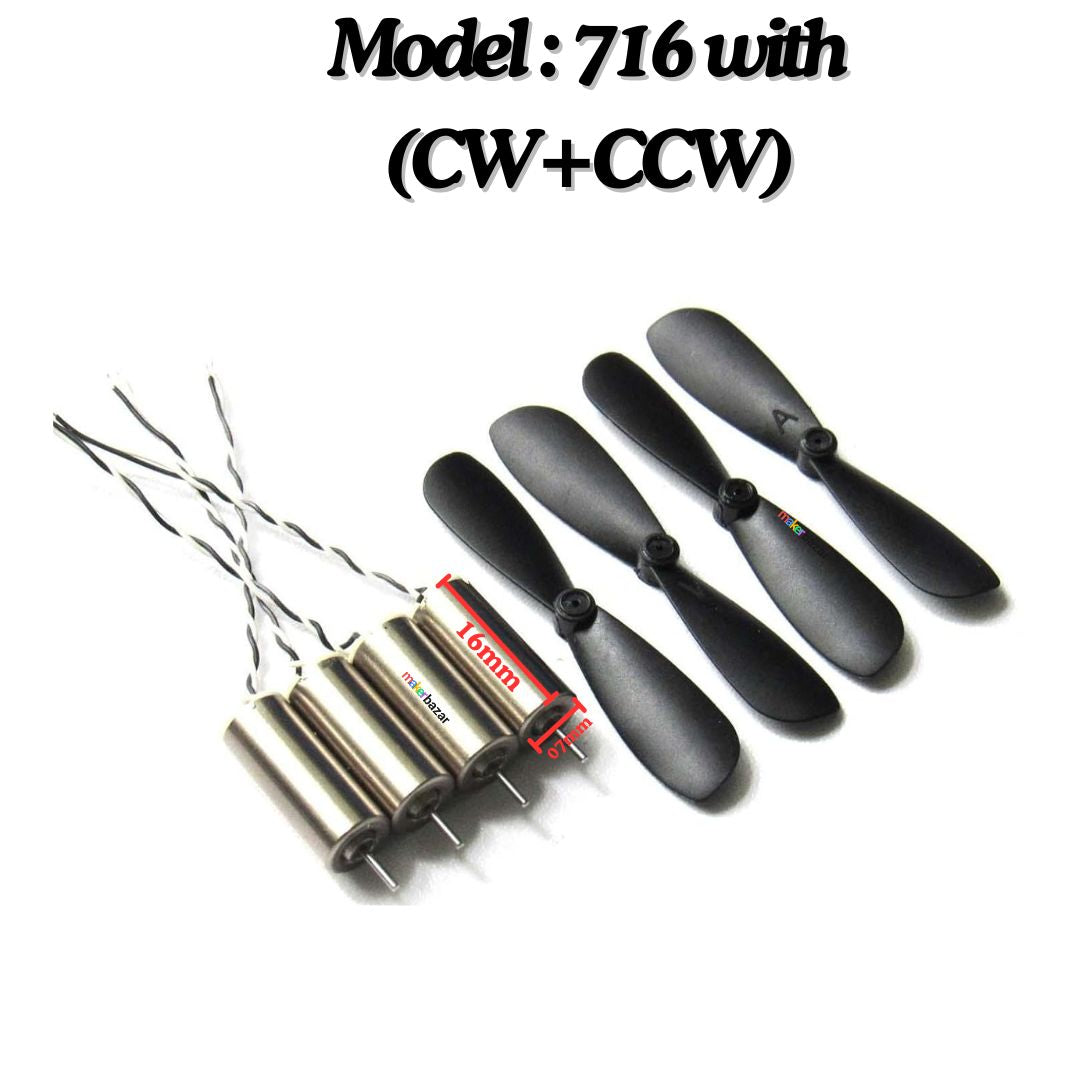 4-Pcs Coreless Micro Motors Kit with 4-Propellers for Drones/Quadcopters/RC