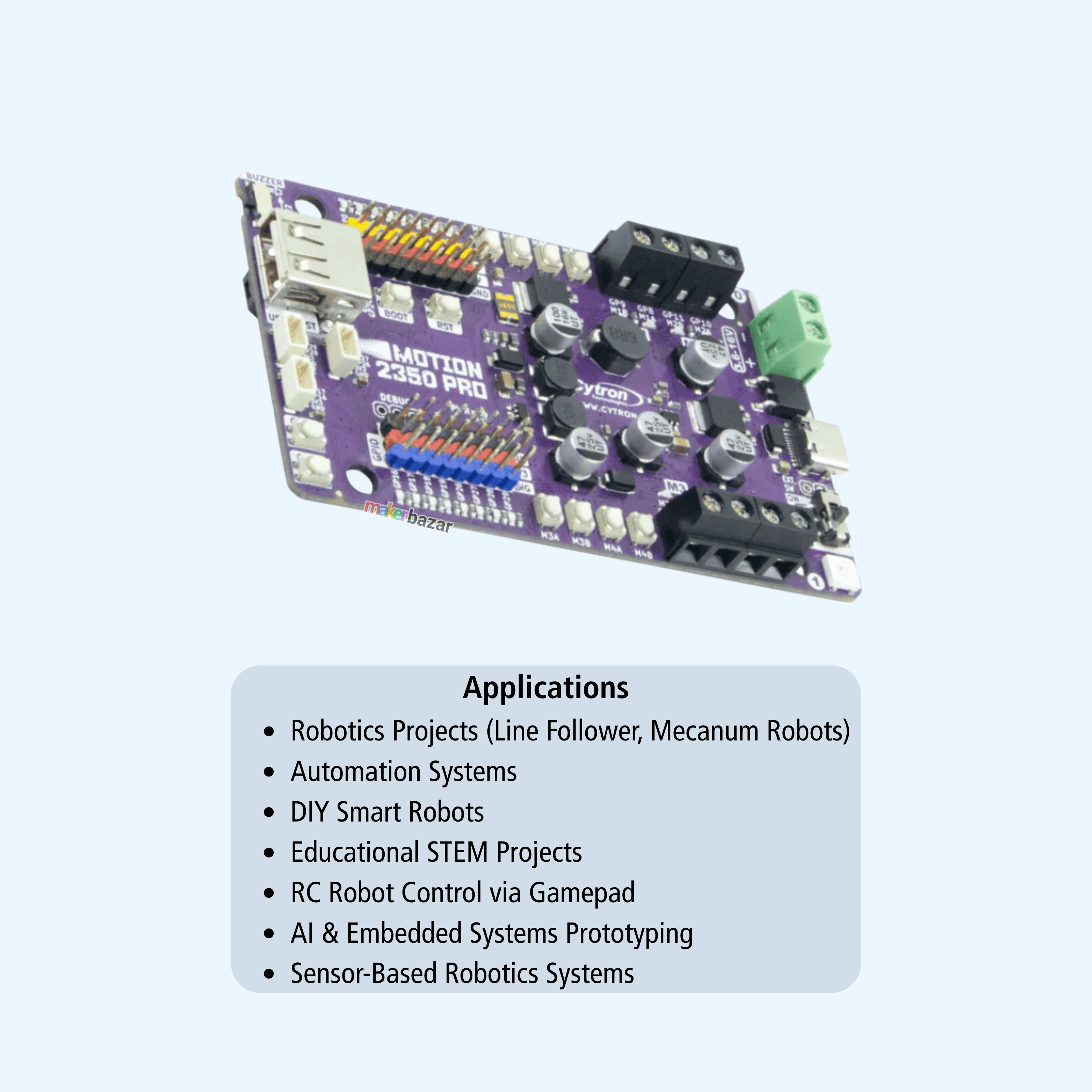 Cytron Motion 2350 Pro Advanced Robotics Controller 4 Motor Driver USB Host