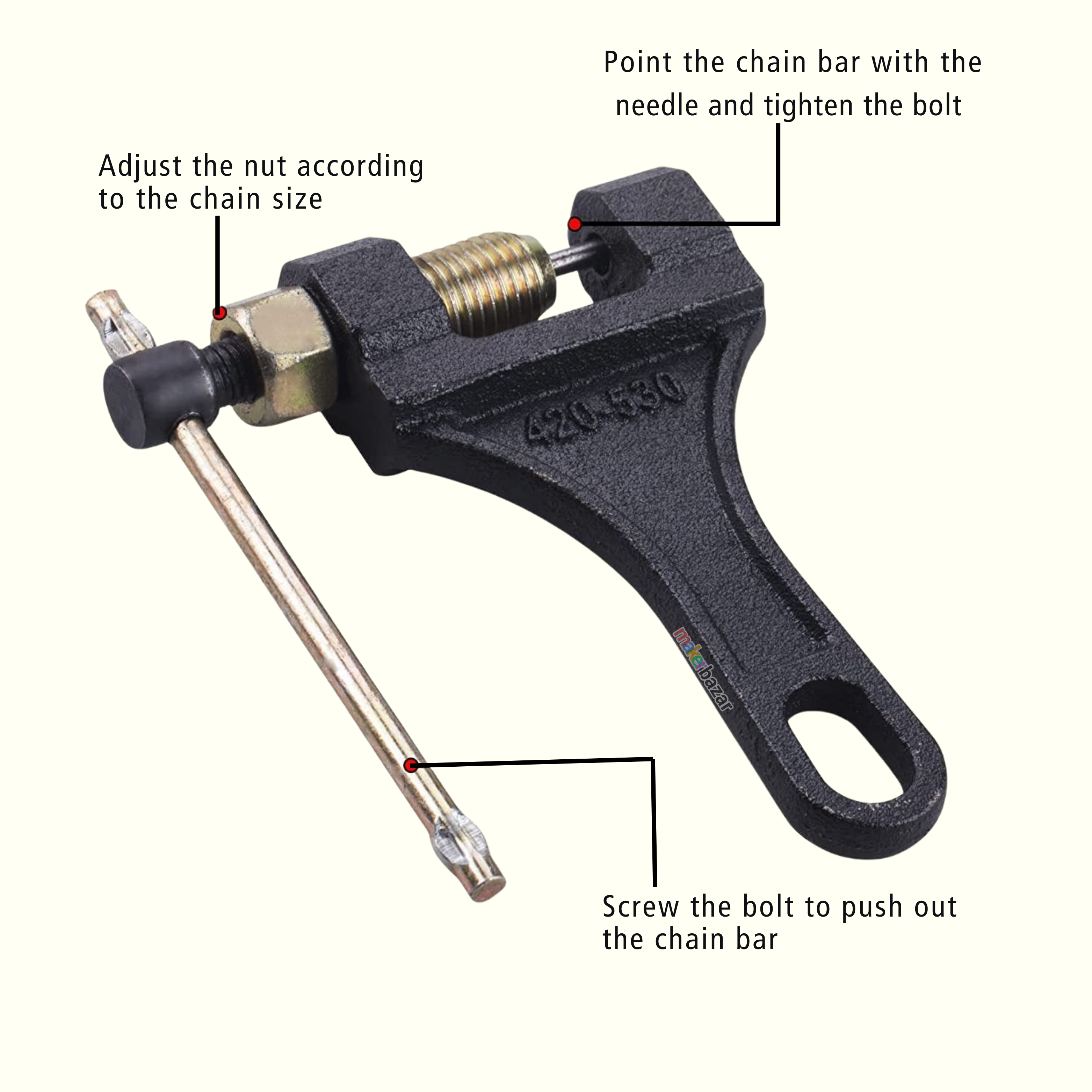 Motorcycle Chain Link Removal Tool 420-530
