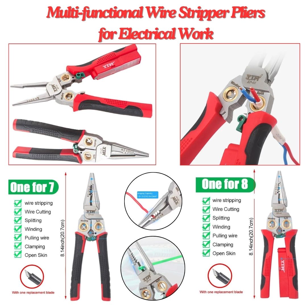 7-in-1 Wire Winding Splitting Pliers 8inch