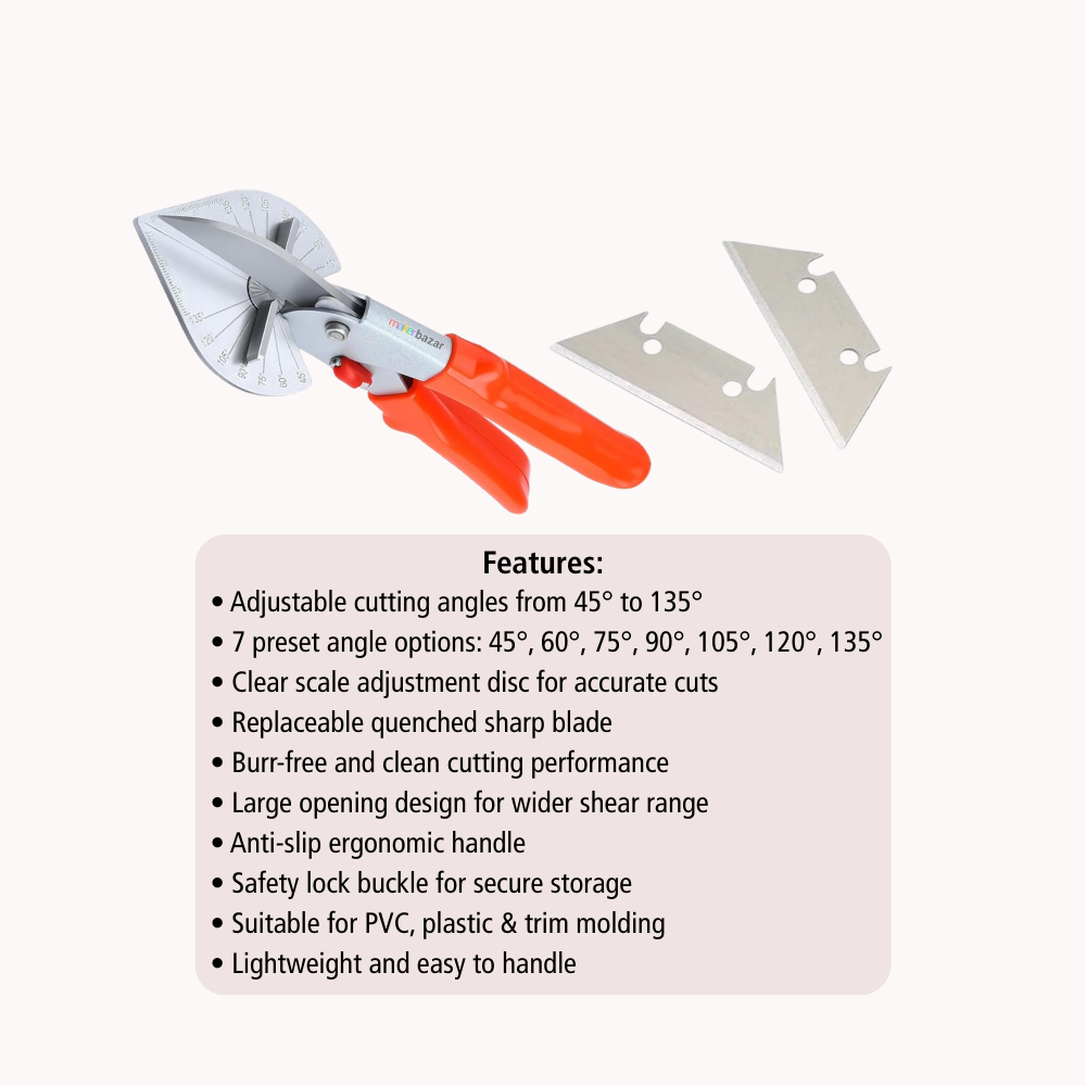 Multi Angle Miter Shears 45°–135° Adjustable Cutter