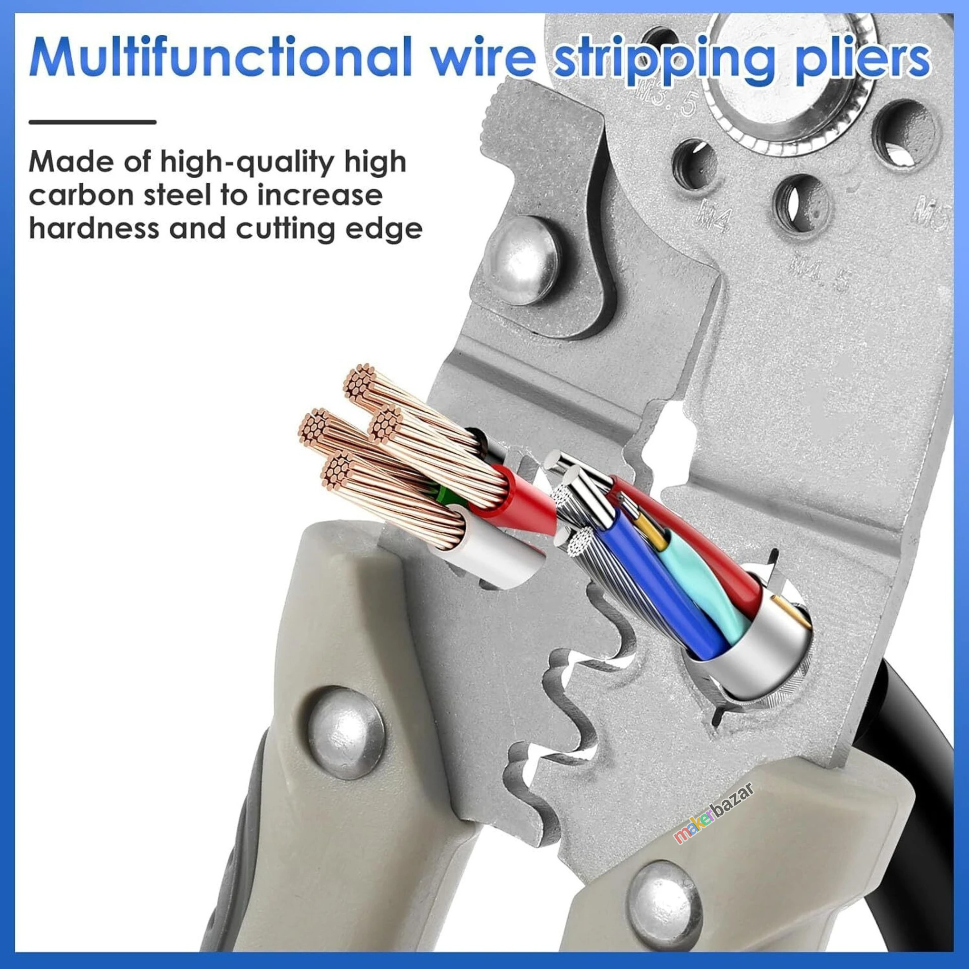 Multifunctional Wire Stripper, Crimper & Cable Cutter Tool Plier