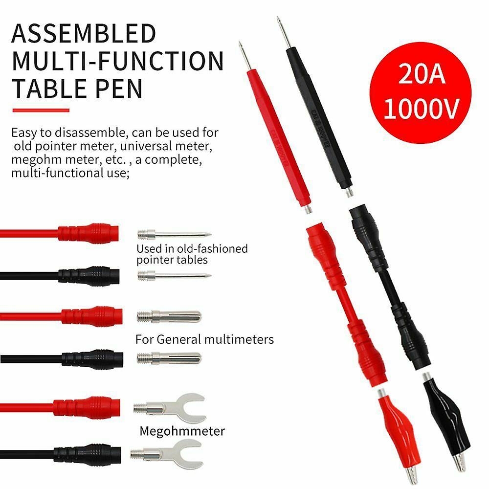 16-in-1 Multifunction Digital Multimeter Test Probe Wire Pen with Different Connectors Kit