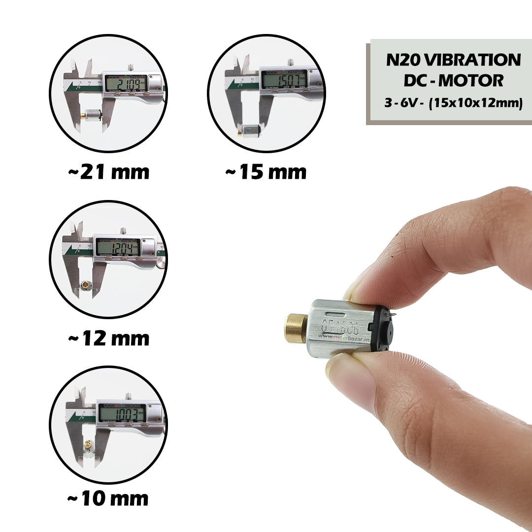 DC 3-6V N20 Vibration Motor 15x10x12