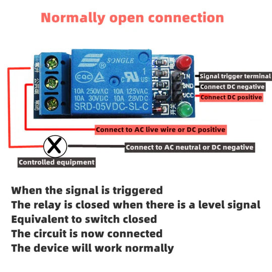 Blue Relay Board Module with Low Level Trigger Optocoupler