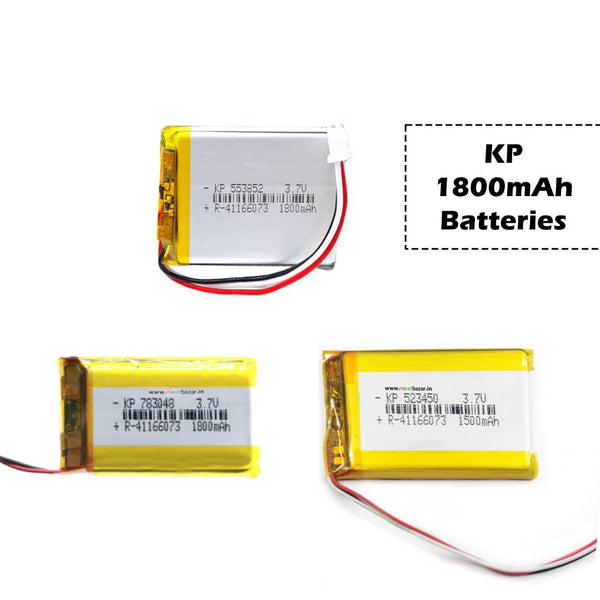 KP: 3.7V 1800mAh Lipo Battery - Single Cell Lithium Polymer Battery