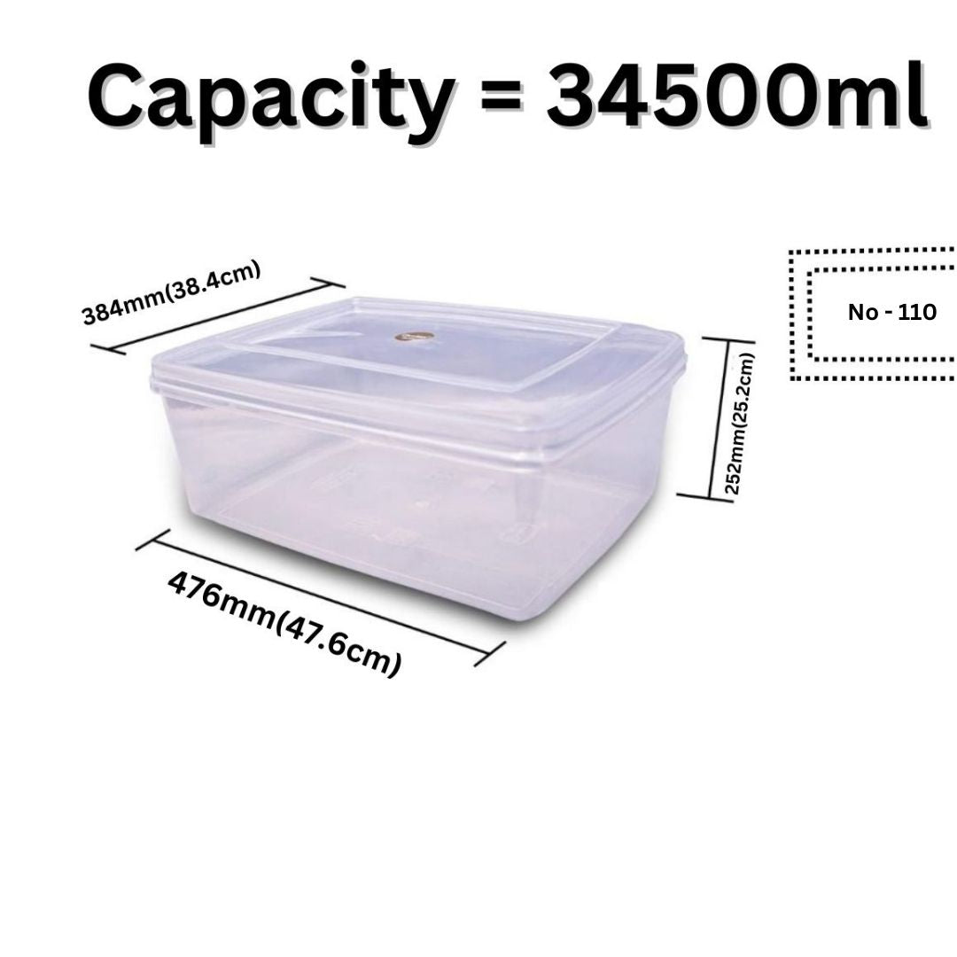 Deluxe Transparent Rectangular Plastic Box with Detachable Lid