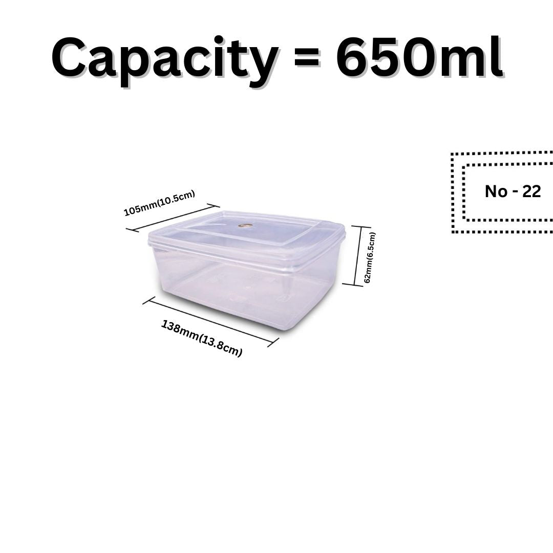 Deluxe Transparent Rectangular Plastic Box with Detachable Lid