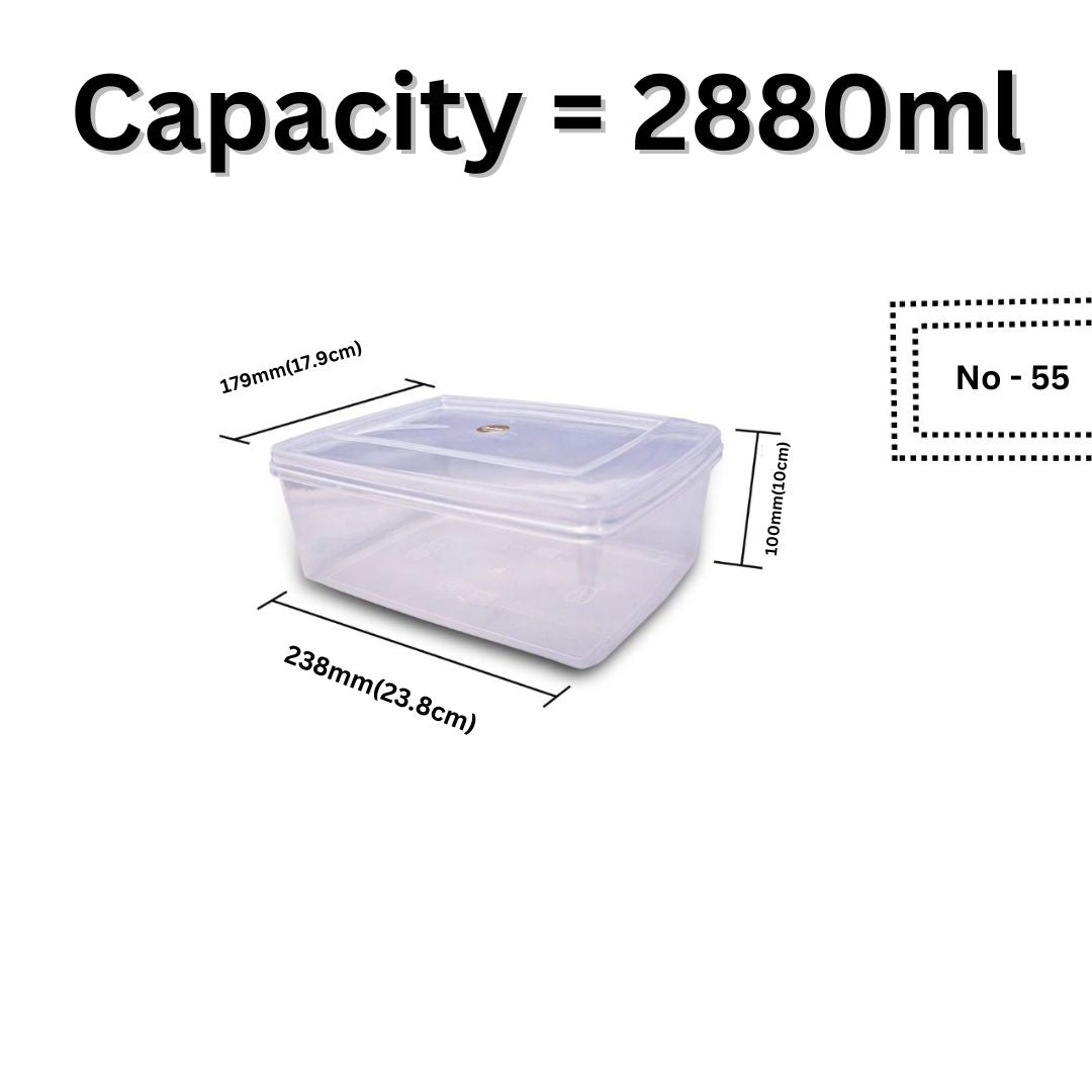 Deluxe Transparent Rectangular Plastic Box with Detachable Lid