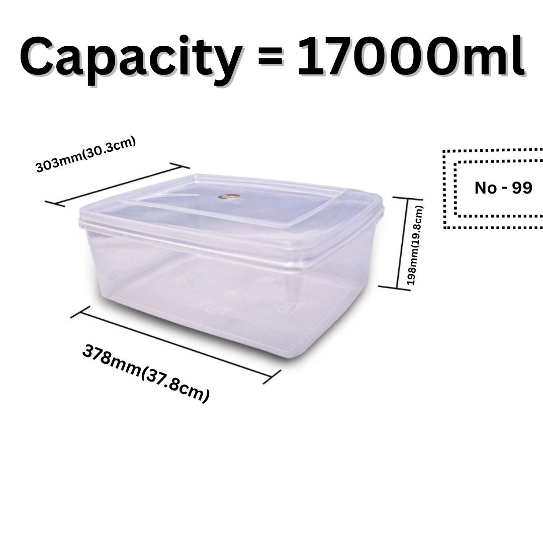 Deluxe Transparent Rectangular Plastic Box with Detachable Lid